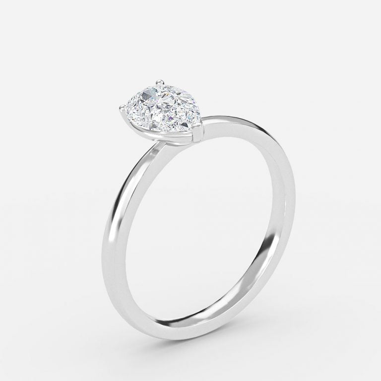 Esme Pear Lab Grown Diamond Solitaire Engagement Ring