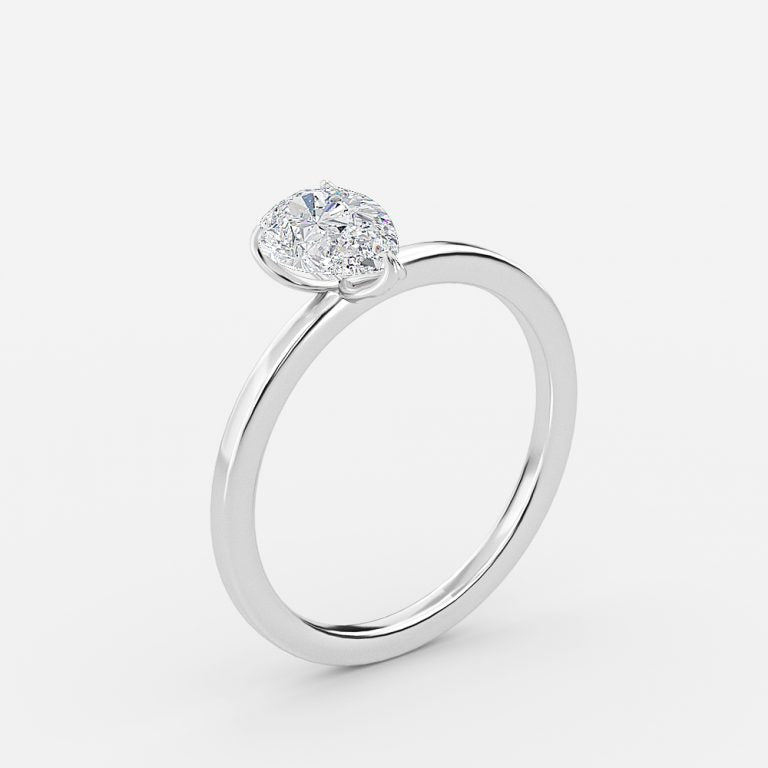 Nhẫn đính hôn kim cương nhân tạo Kolm Pear Solitaire