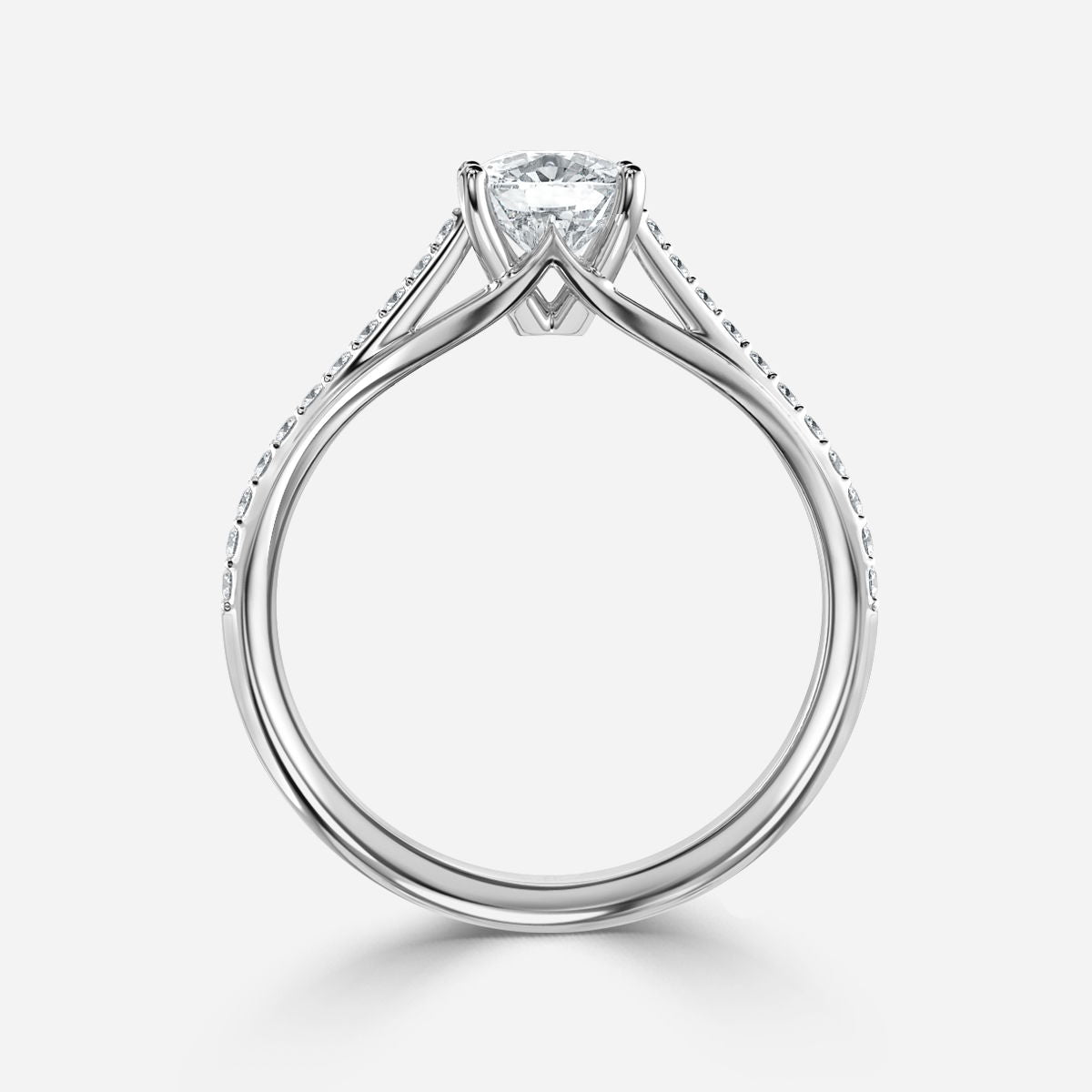 Heni Cushion Diamond Band Engagement Ring