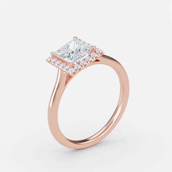 Levi Princess Halo Lab Grown Diamond Engagement Ring