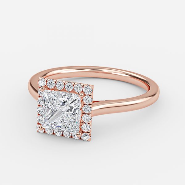 Levi Princess Halo Lab Grown Diamond Engagement Ring