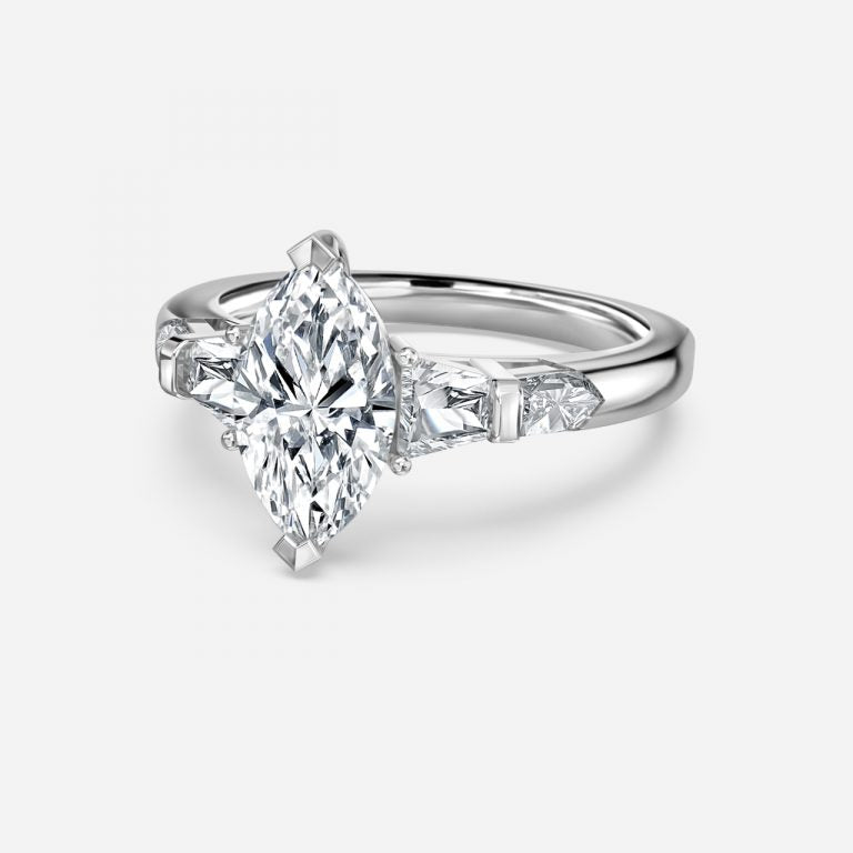 Maya Marquise Three Stone Lab Created Diamond Engagement Ring