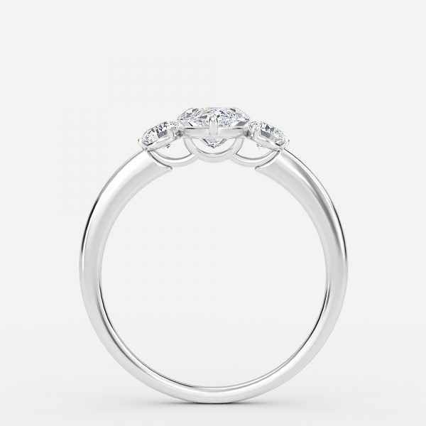 Nhẫn đính hôn kim cương nhân tạo ba viên Jemima Marquise