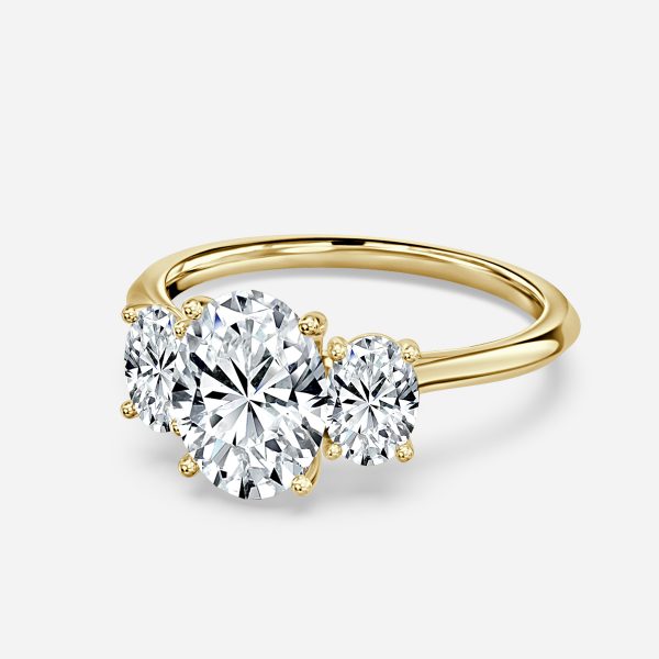 Dae Oval Three Stone Lab Grown Diamond Engagement Ring