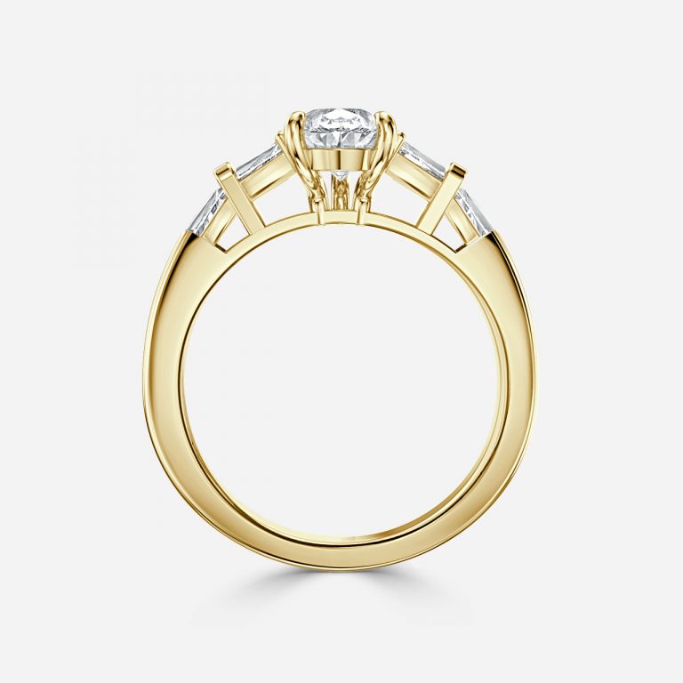 Maya Pear Three Stone Lab Grown Diamond Engagement Ring