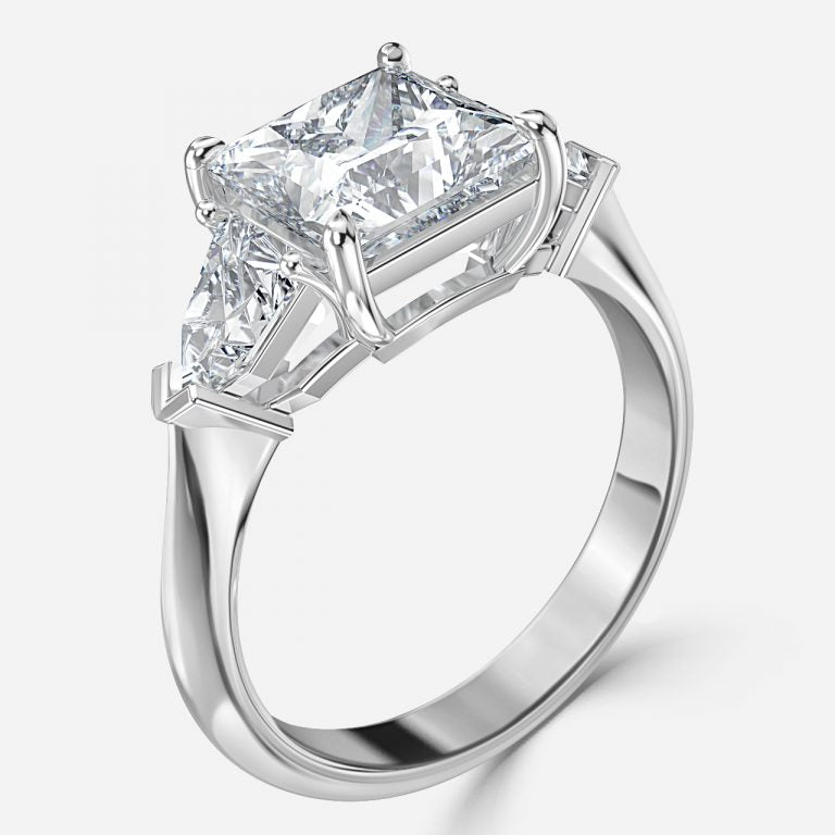Delaila Princess Three Stone Lab Grown Diamond Engagement Ring