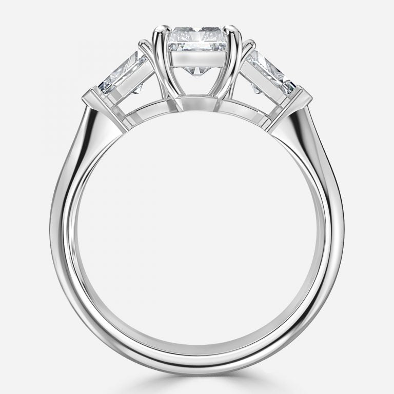 Delaila Radiant Three Stone Lab Grown Diamond Engagement Ring