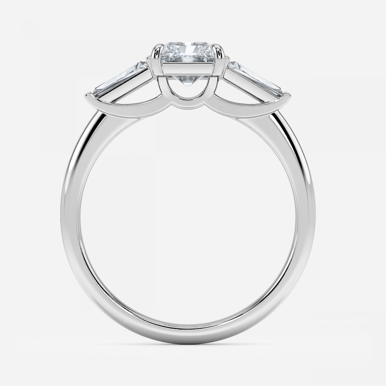 Geraldine Radiant Three Stone Engagement Ring