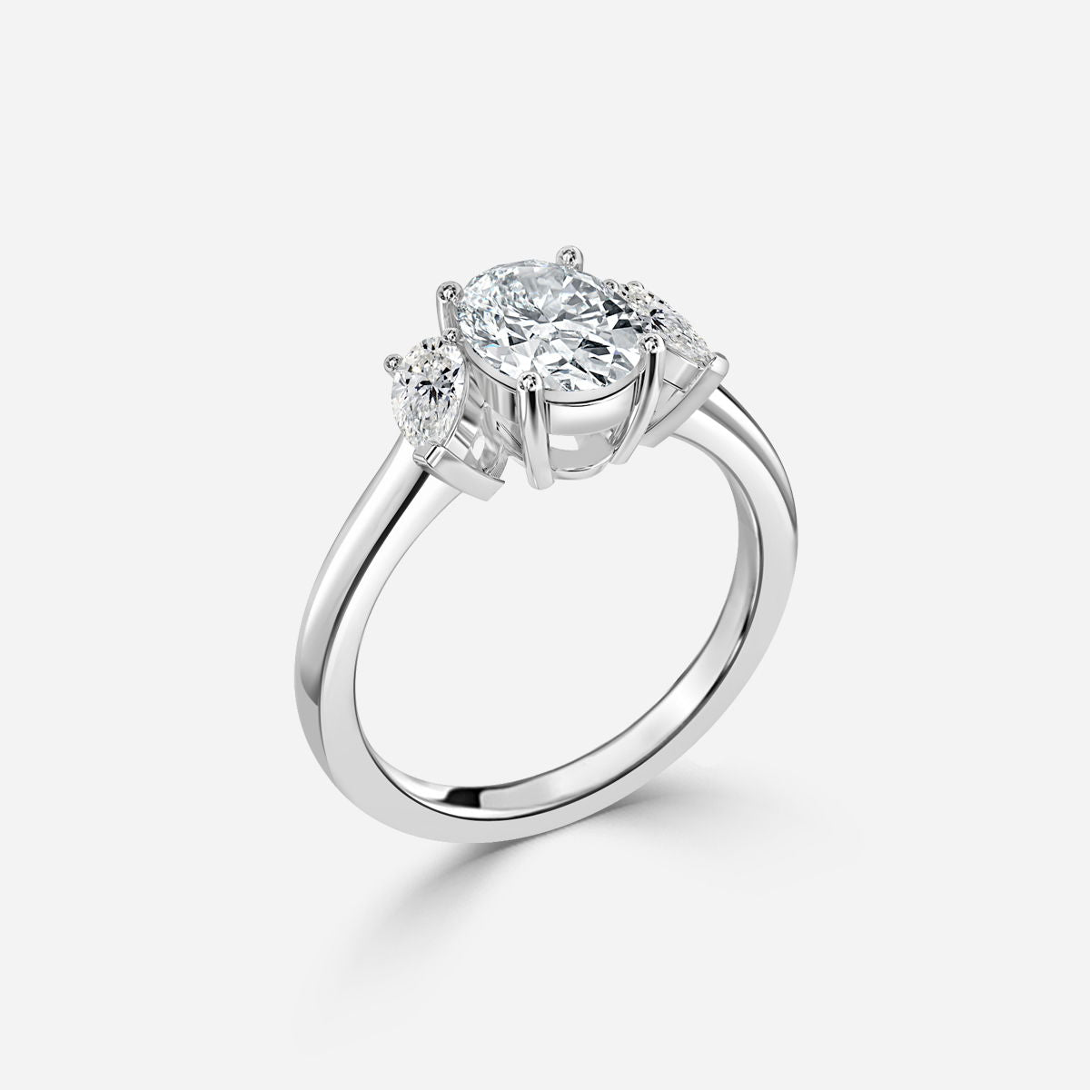 Freya Oval Three Stone Lab Grown Diamond Engagement Ring