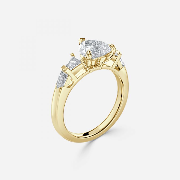 Maya Heart Lab Created Diamond Three Stone Engagement Ring