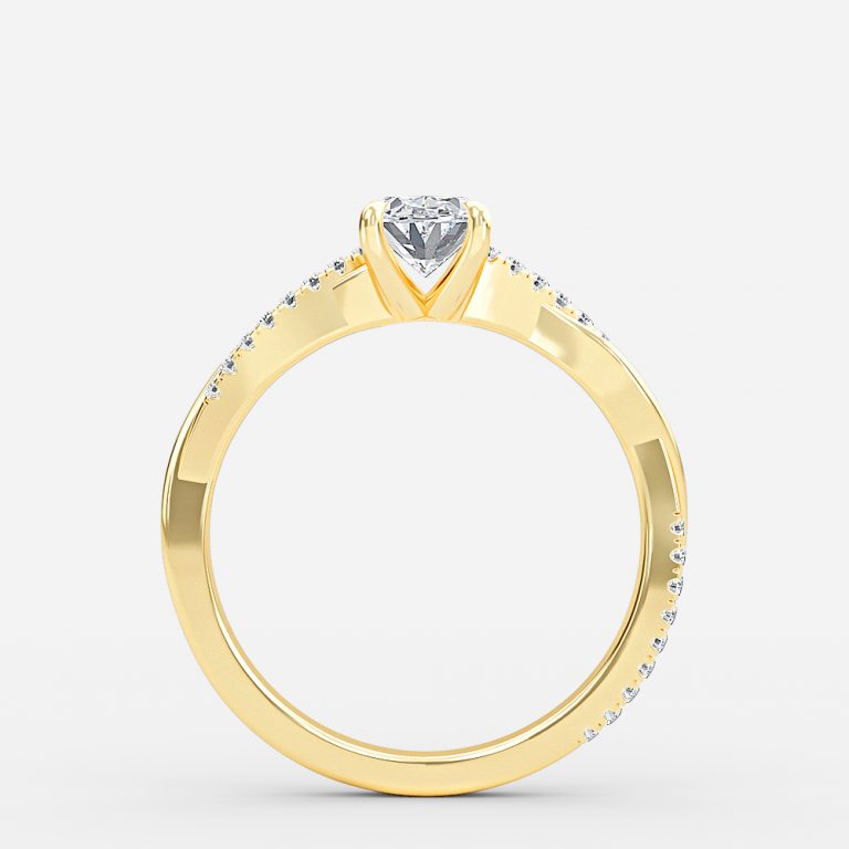 Nefereti Oval Diamond Band Lab Grown Diamond Engagement Ring