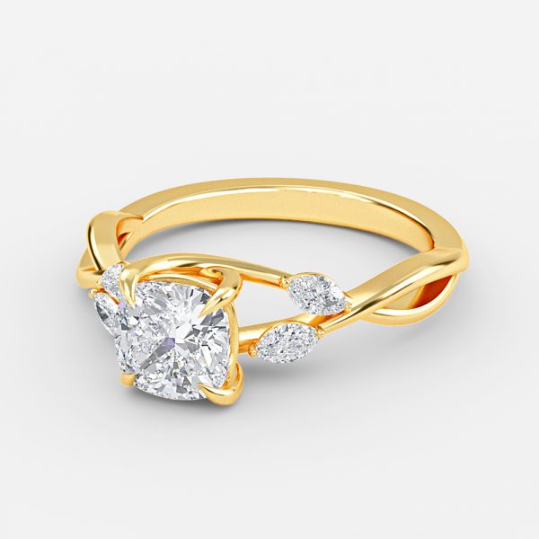 Aurora Cushion Unique Lab Created Diamond Engagement Ring