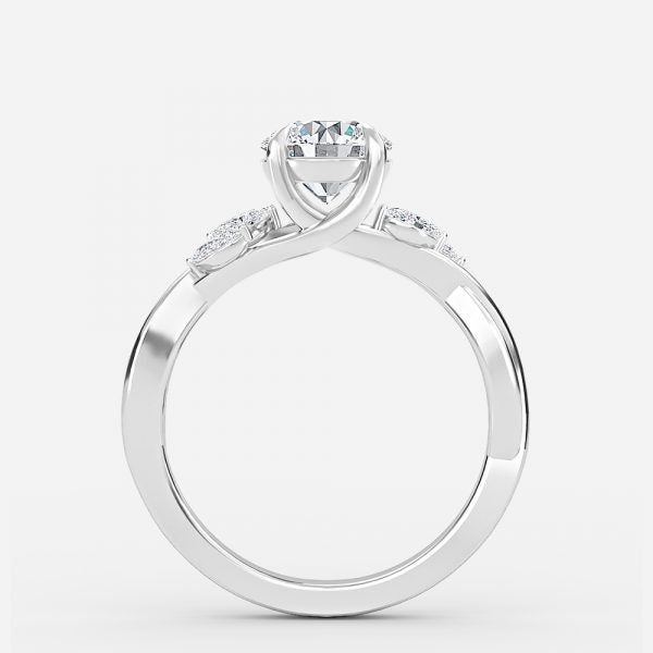 Aurora Round Lab Created Diamond Unique Engagement Ring