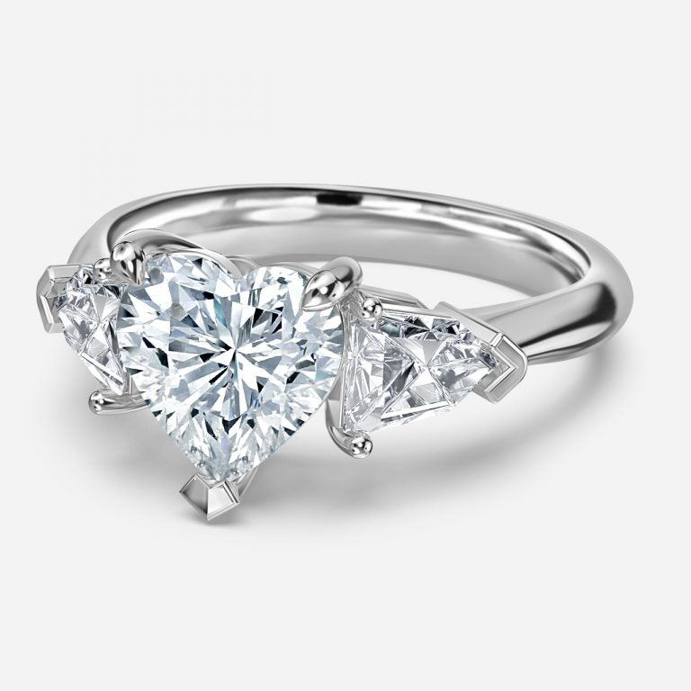 Delaila Heart Lab Created Diamond Three Stone Engagement Ring