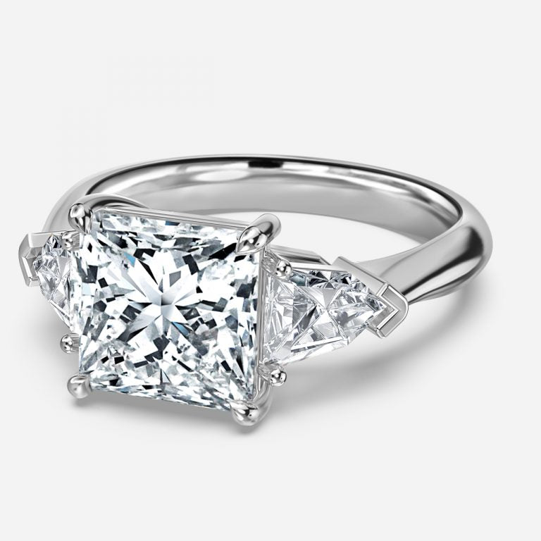 Delaila Princess Three Stone Lab Grown Diamond Engagement Ring