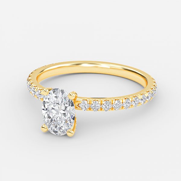 Josephine Oval Unique Lab Grown Diamond Engagement Ring