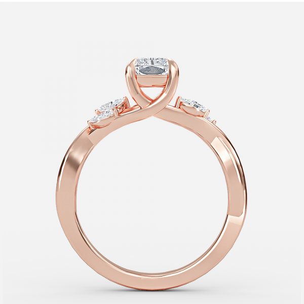 Nhẫn đính hôn kim cương nhân tạo độc đáo Aurora Radiant