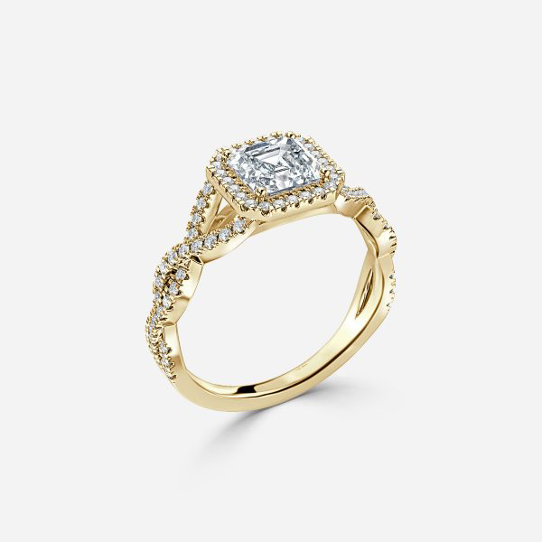 Victoria Asscher Diamond Band Engagement Ring