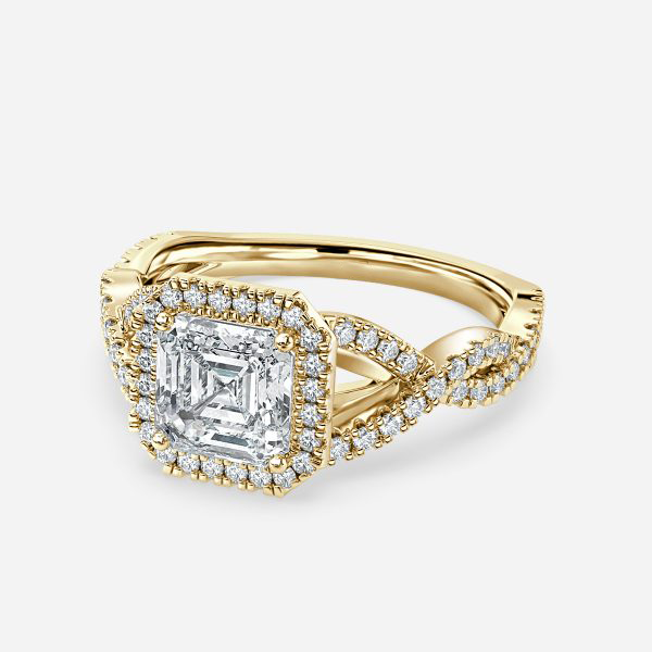 Victoria Asscher Diamond Band Engagement Ring