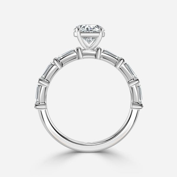 Nhẫn đính hôn kim cương nhân tạo Kate Oval Diamond Band