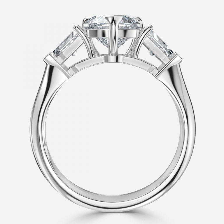 Delaila Heart Lab Created Diamond Three Stone Engagement Ring
