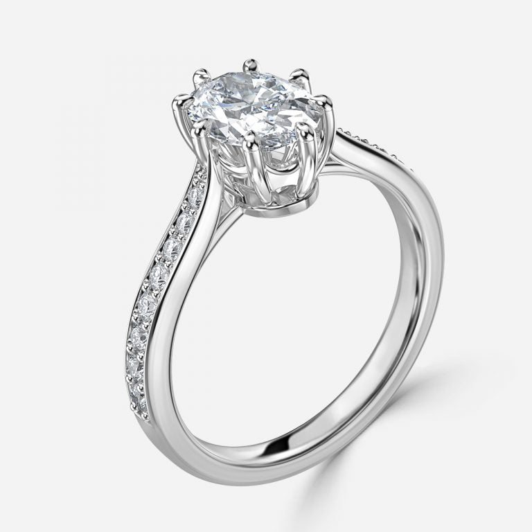 Aria Oval Vintage Lab Grown Diamond Engagement Ring