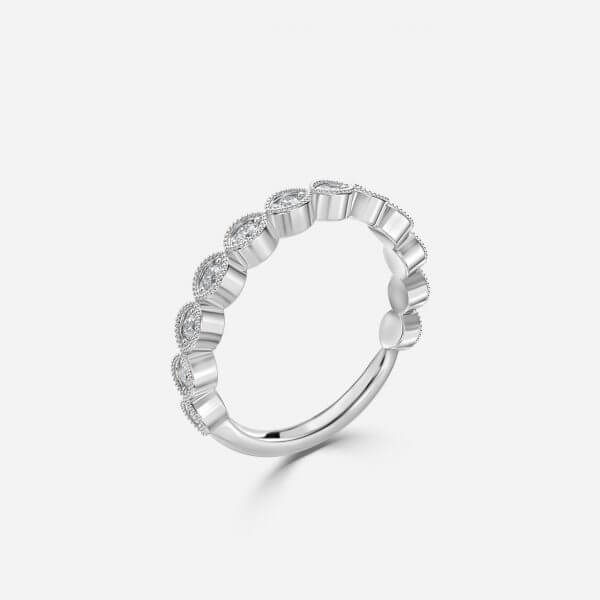 The "Vintage Marquise" Diamond Stackable Band (14k Gold)