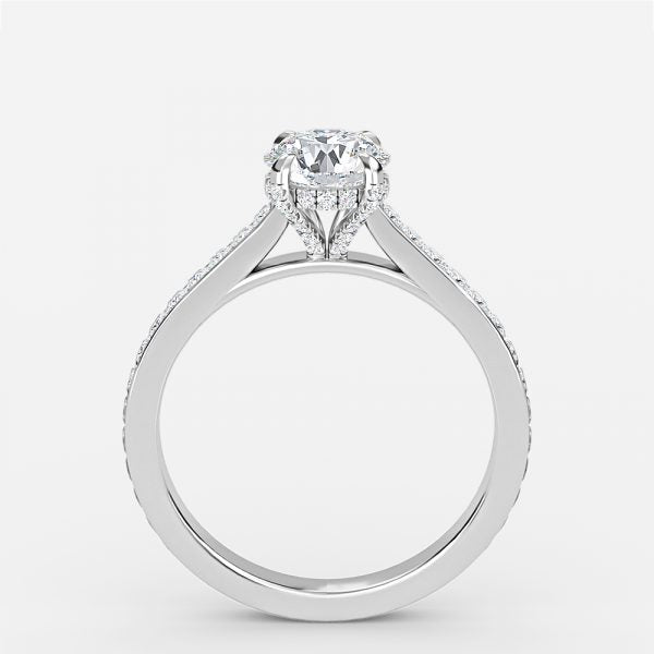 Mithrial Round Lab Grown Diamond Hidden Halo Engagement Ring