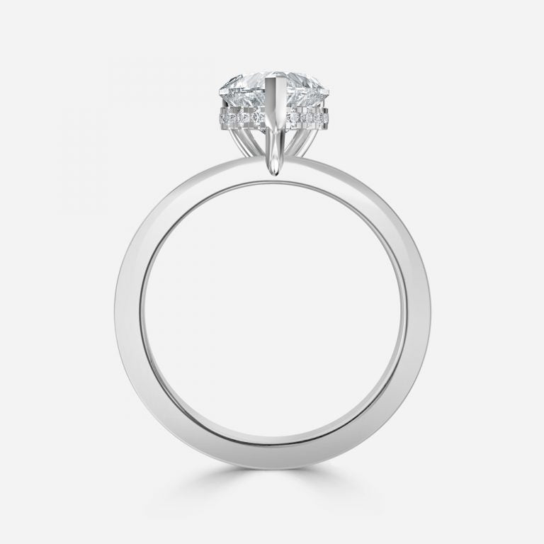 Chloe Heart Lab Created Diamond Hidden Halo Engagement Ring
