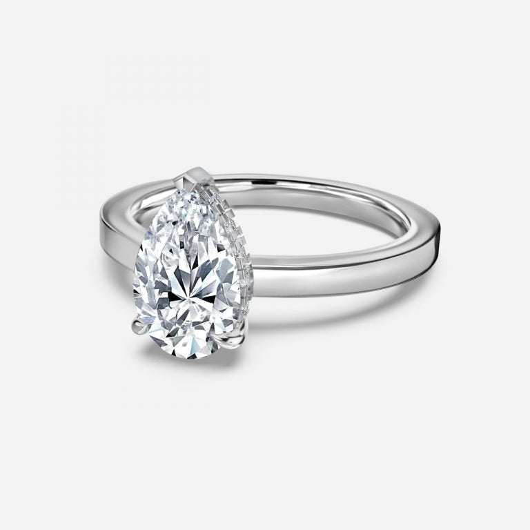 Chloe Pear Hidden Halo Lab Grown Diamond Engagement Ring