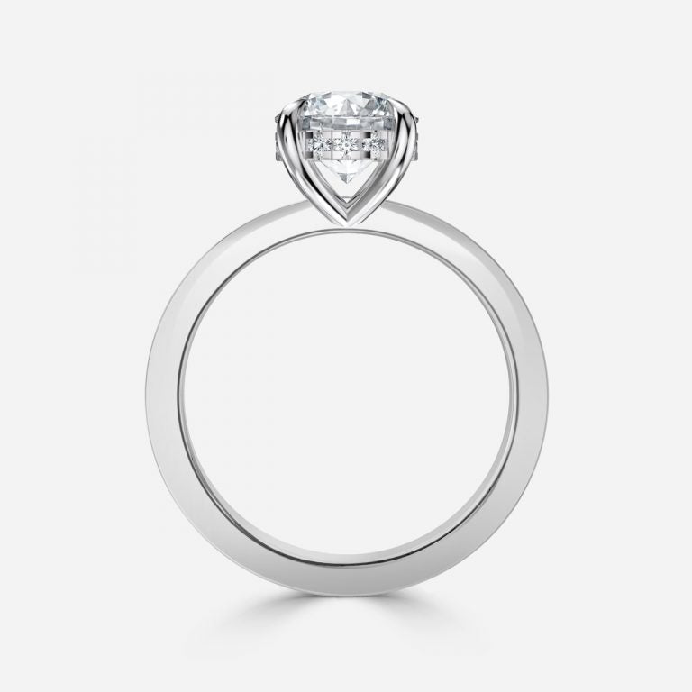 Chloe Round Lab Created Diamond Hidden Halo Engagement Ring