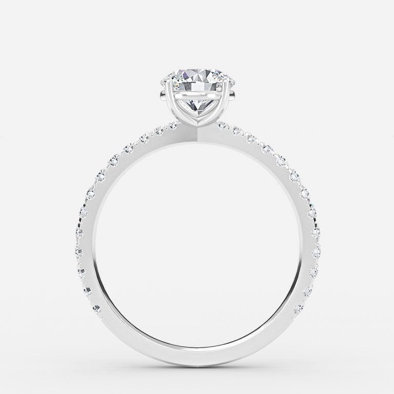 Crown Lab Grown Diamond Round Side Stone Engagement Ring
