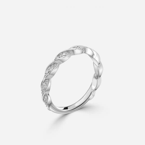 Twisted Diamond Stackable Ring