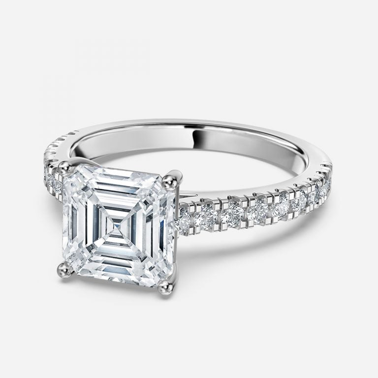 Ella Asscher Diamond Band Engagement Ring