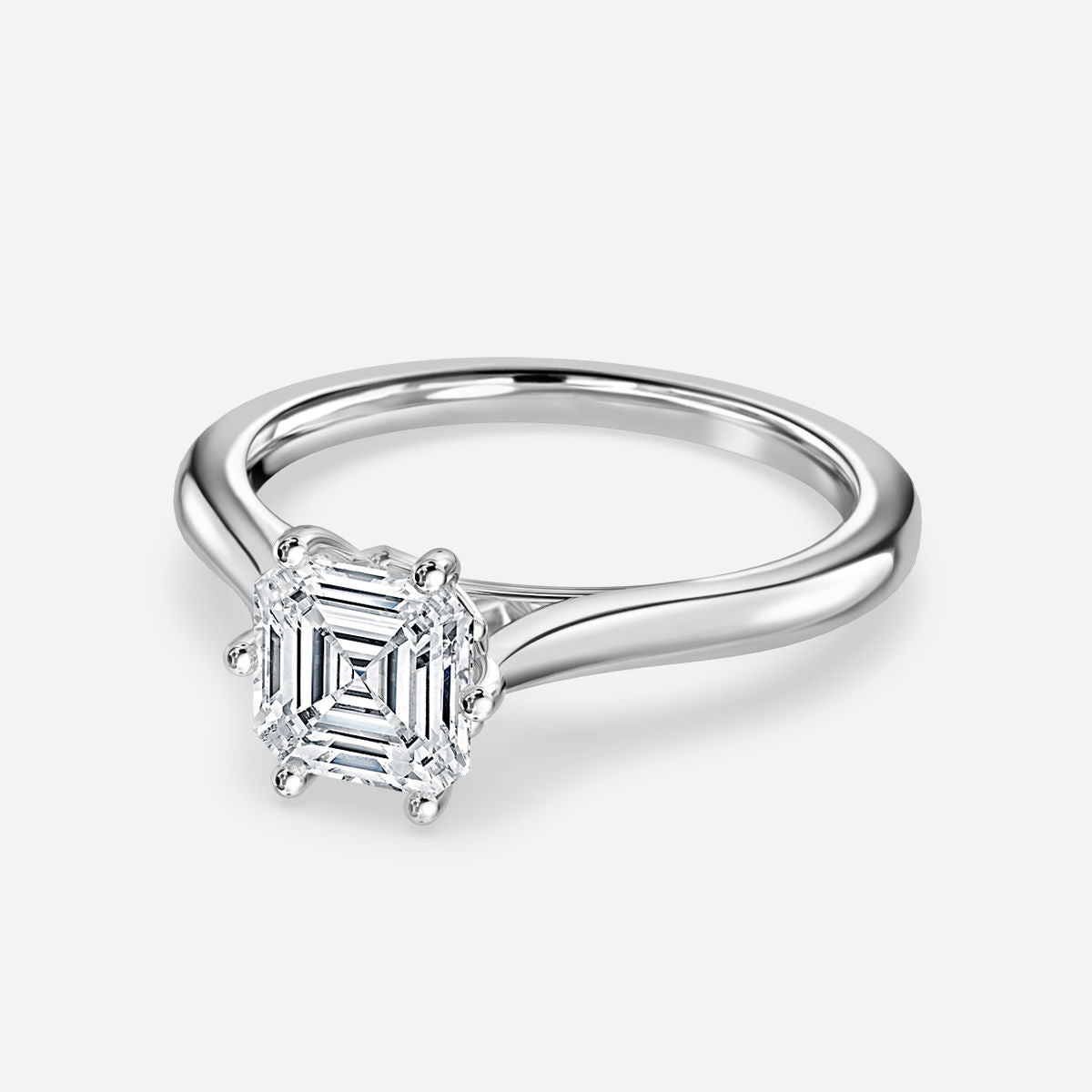 Nhẫn đính hôn kim cương nhân tạo Nimi Asscher Solitaire