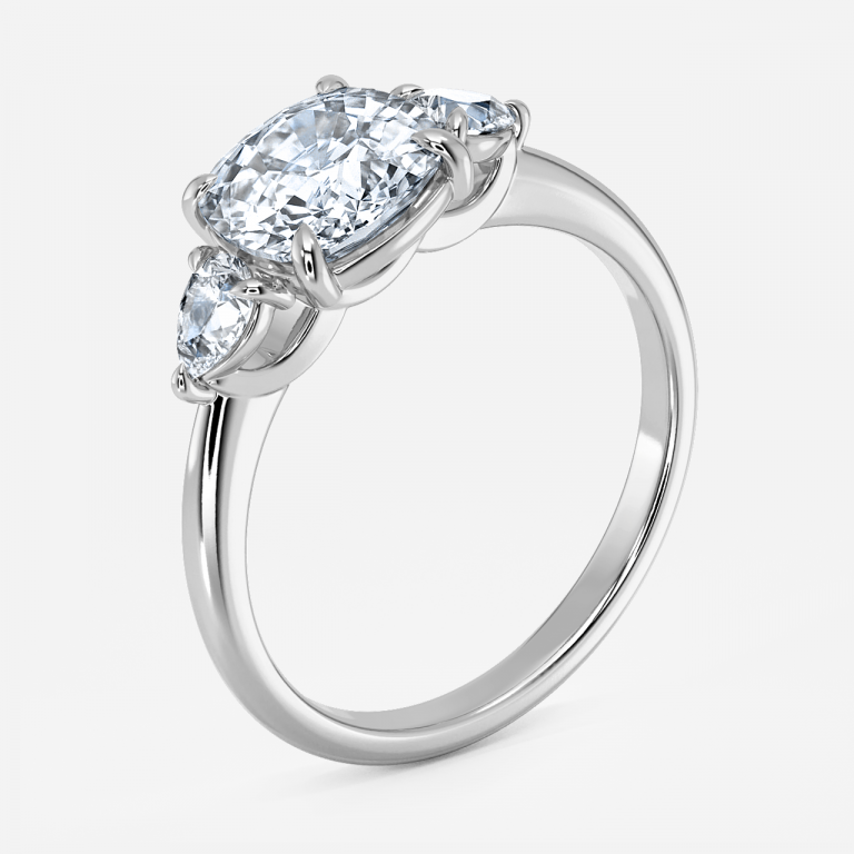 Nhẫn đính hôn Renai Cushion Three Stones