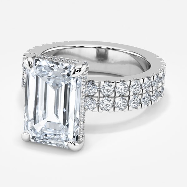Kiana Emerald Hidden Halo Lab Grown Diamond Engagement Ring