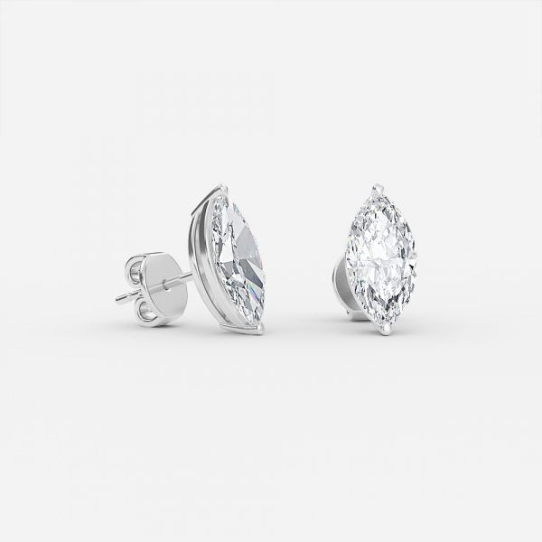 Marquise Lab Diamond Stud Earring