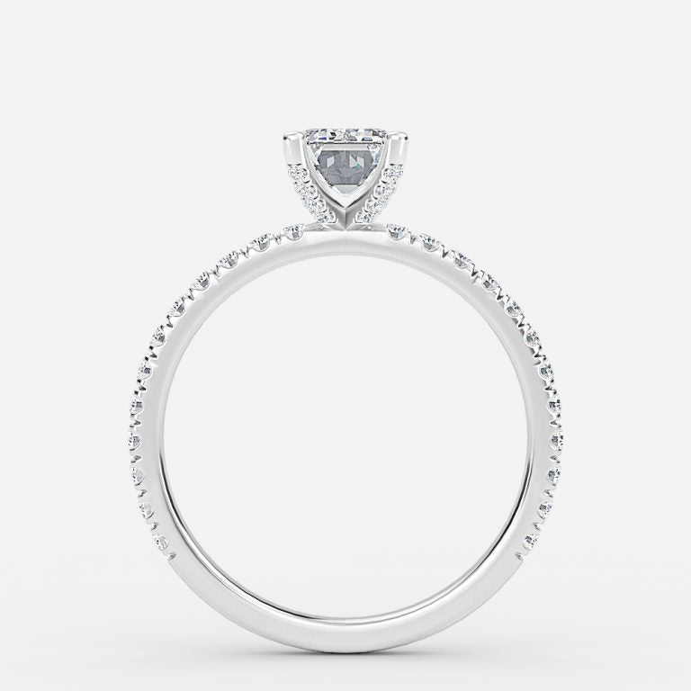 Josephine Emerald Diamond Band Engagement Ring