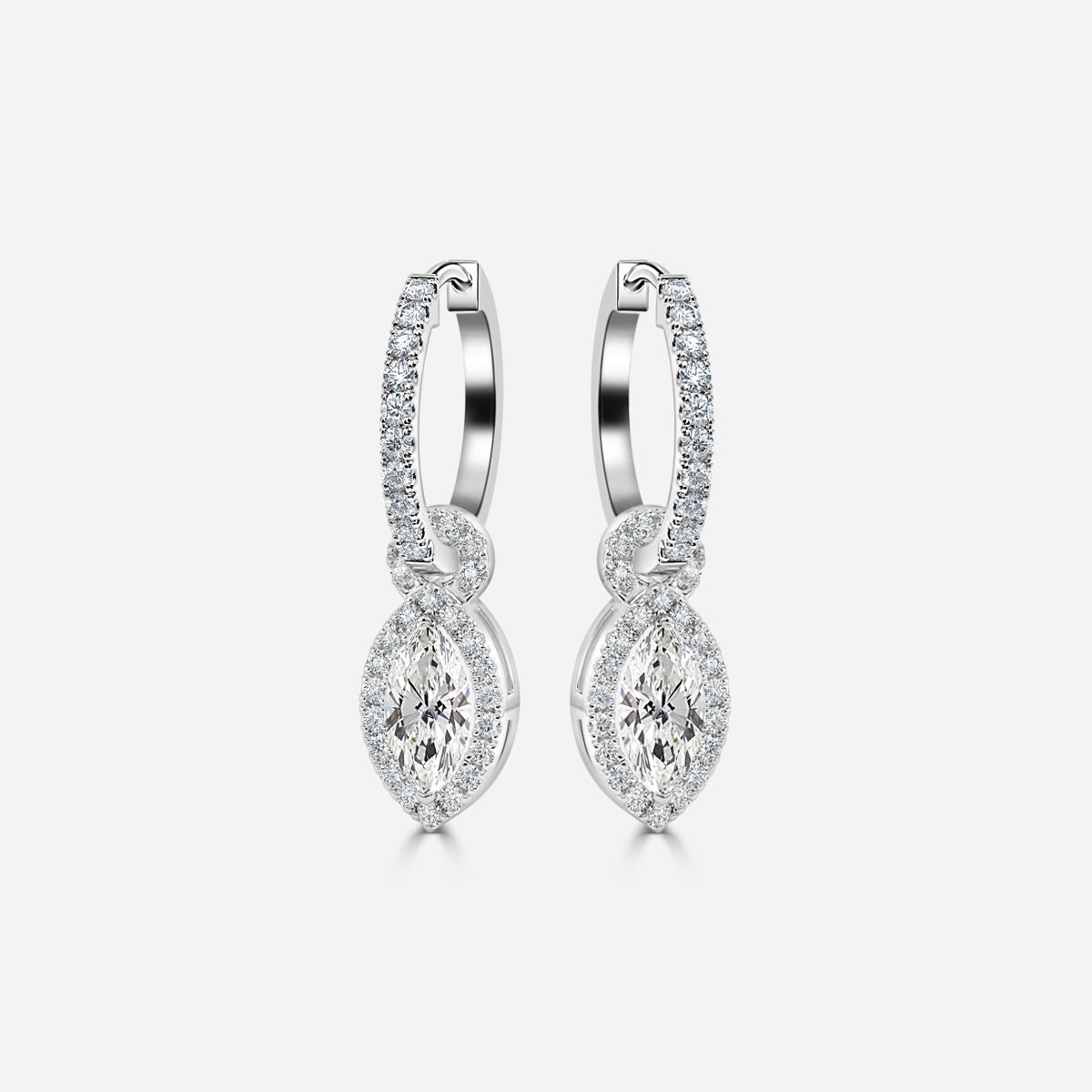 Halo Drop Marquise Earring