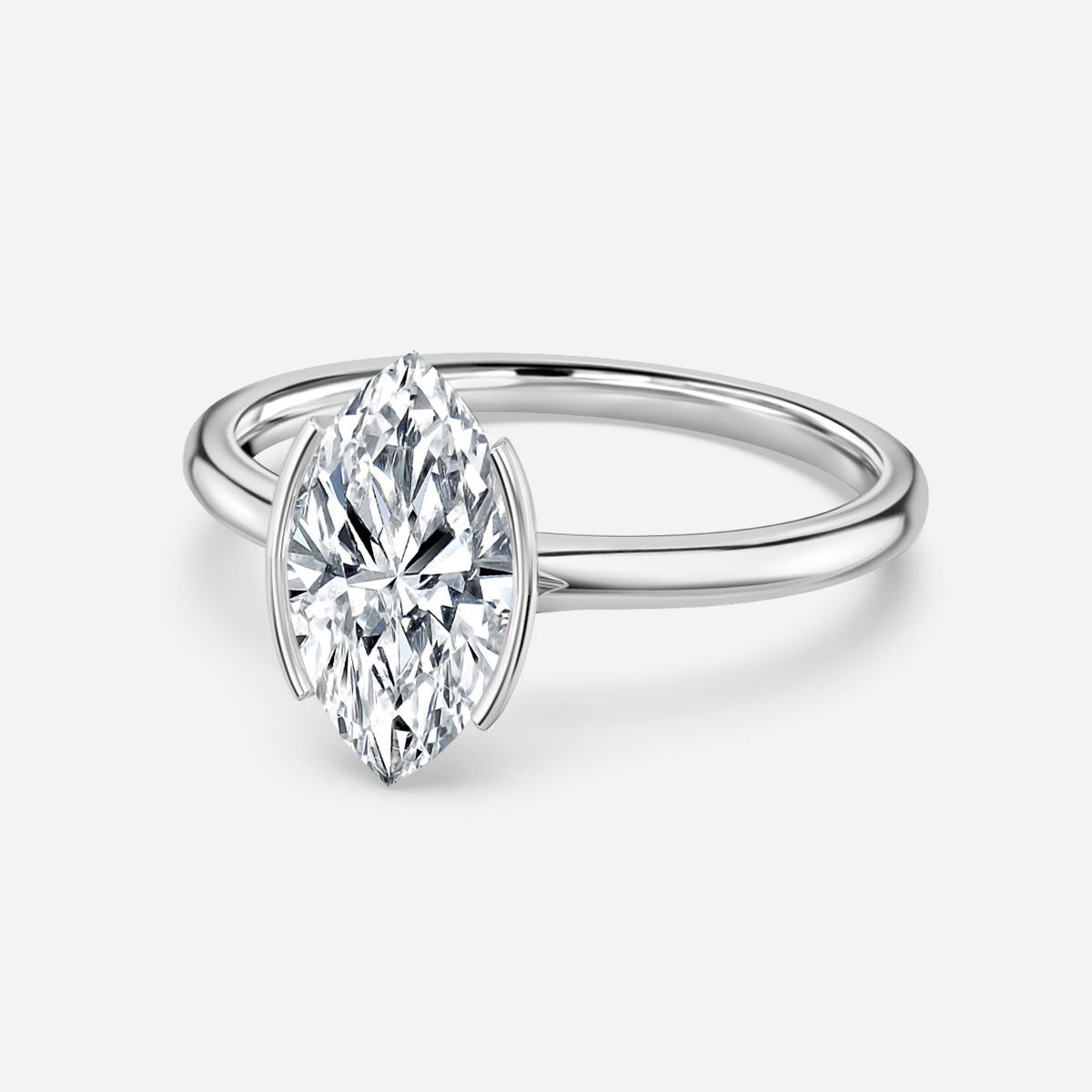 Augusta Marquise Bezel Lab Grown Diamond Engagement Ring