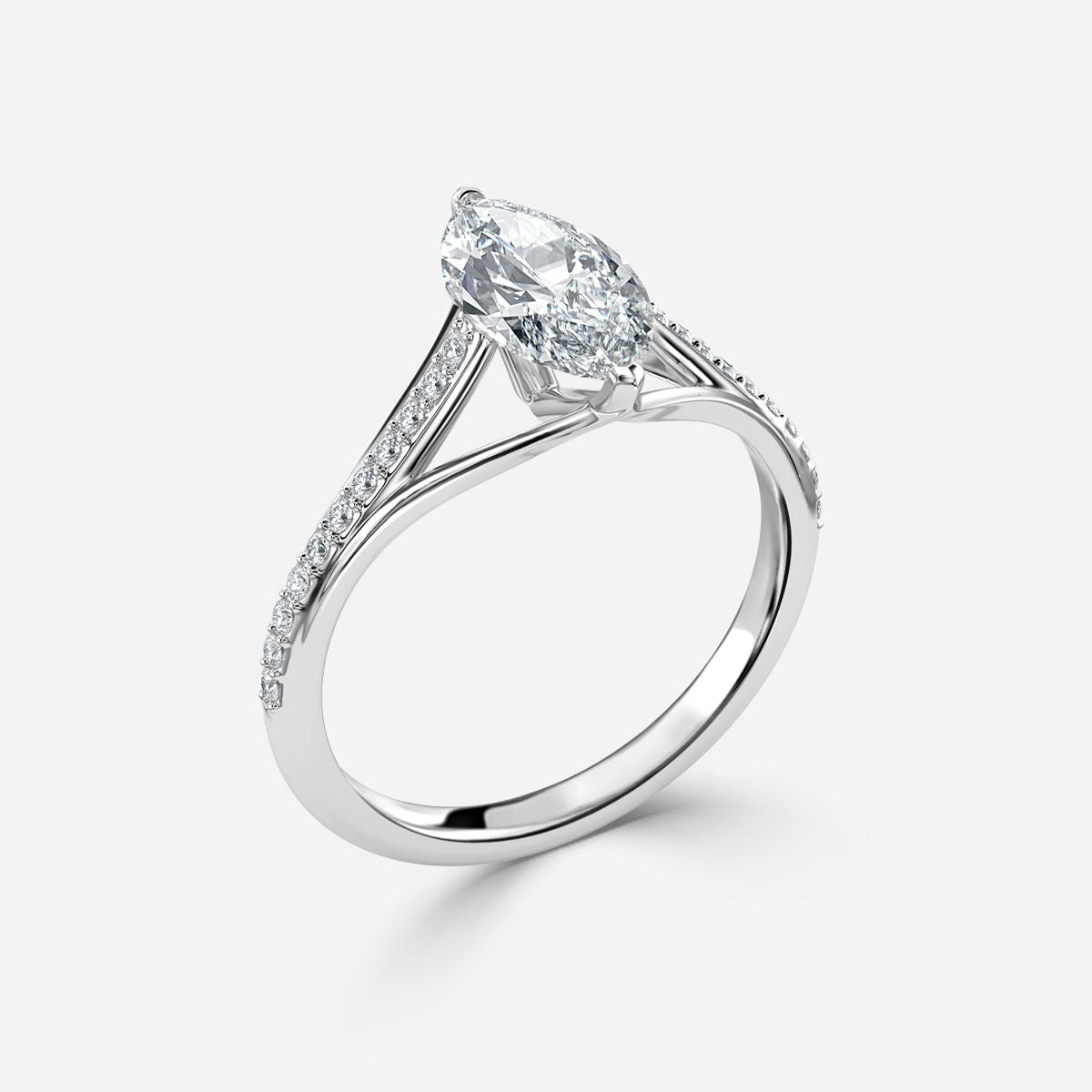 Heni Marquise Diamond Band Lab Grown Diamond Engagement Ring