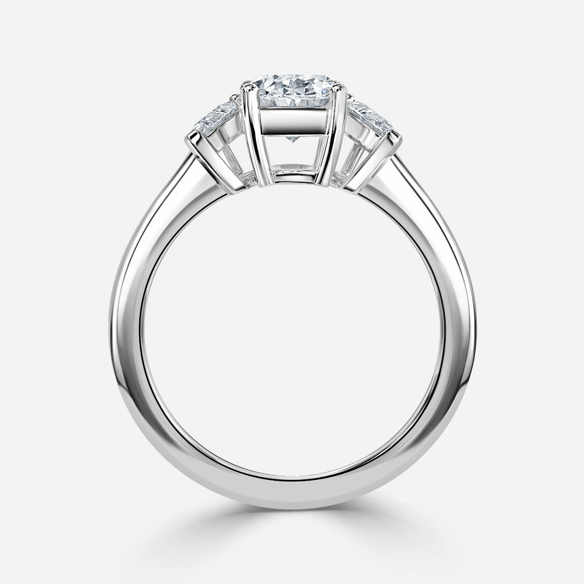 Freya Oval Three Stone Lab Grown Diamond Engagement Ring