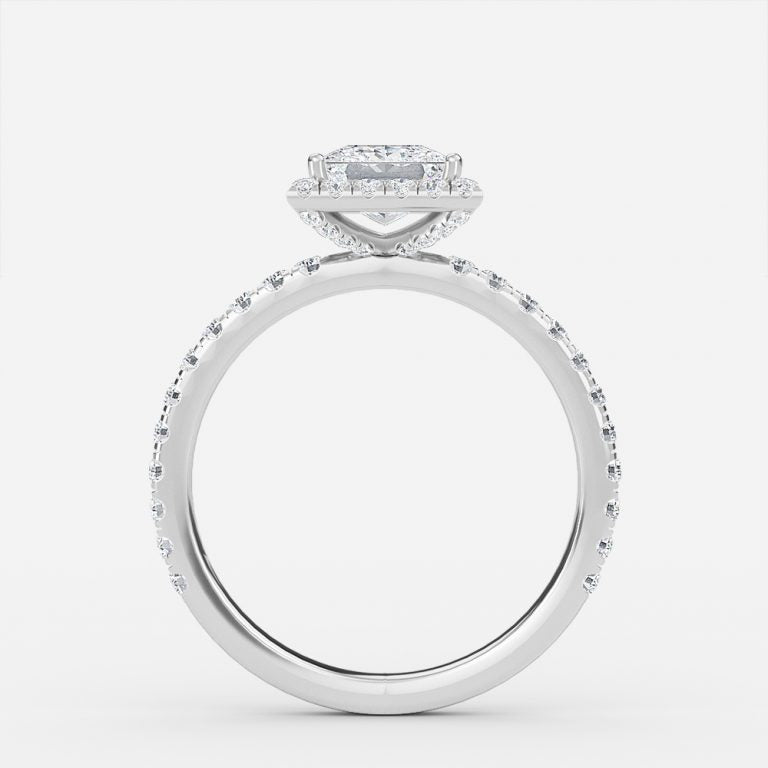 Nhẫn đính hôn kim cương nhân tạo Lillian Princess Halo