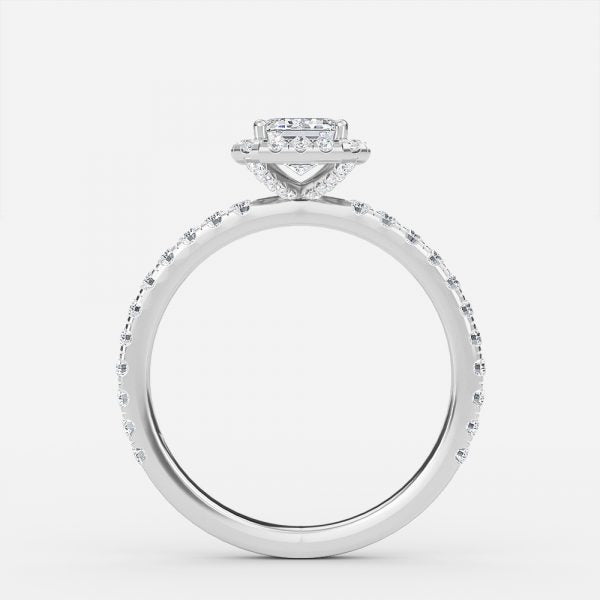 Nhẫn đính hôn kim cương nhân tạo Lillian Radiant Halo