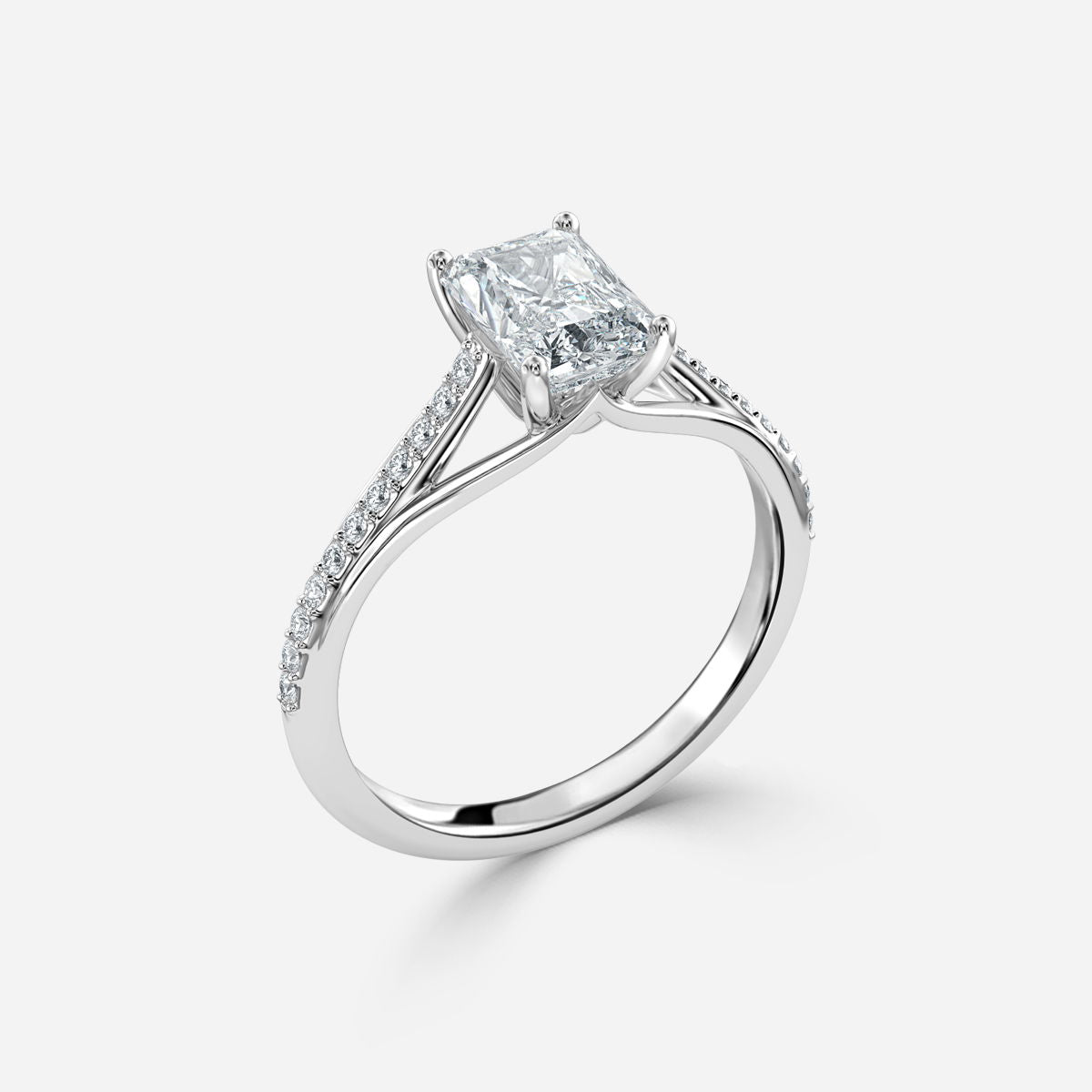 Heni Radiant Diamond Band Engagement Ring