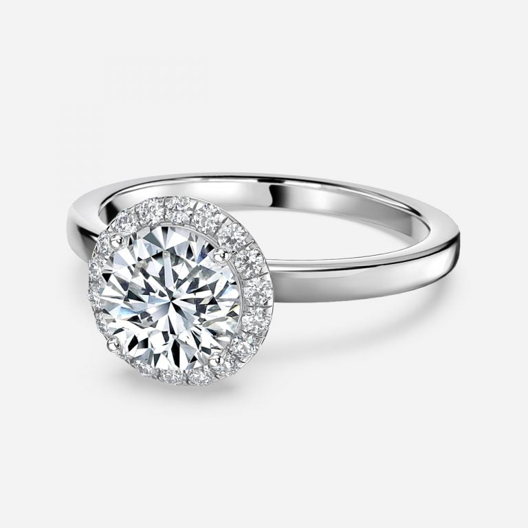 Jodha Round Lab Grown Diamond Halo Engagement Ring
