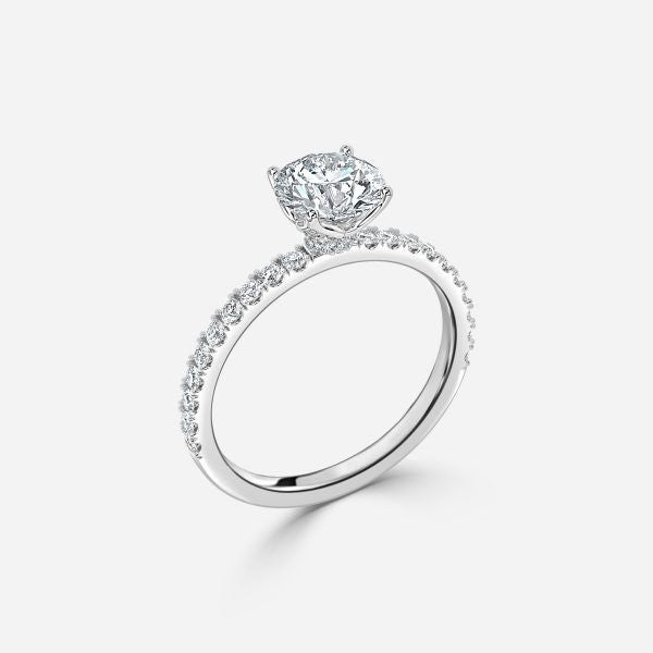 Lepidus Round Lab Grown Diamond Hidden Halo Engagement Ring