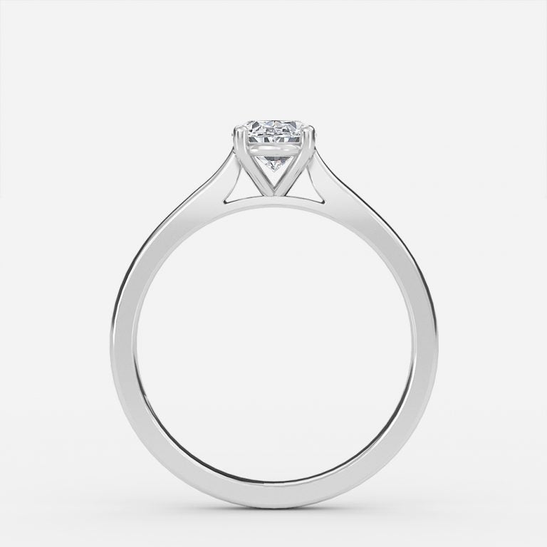 Lotus Plain Oval Solitaire Lab Grown Diamond Engagement Ring