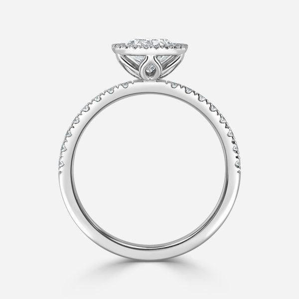 Nhẫn đính hôn kim cương nhân tạo Nefta Oval Halo